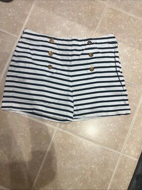crown & ivy Navy and White Striped Sailor-Inspired Shorts